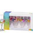 Mosaic 10oz rainbow acrylic wine glass set of 4 by Merritt Designs
