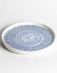 Contemporary appetizer plates blue geometric melamine dishwasher safe