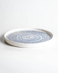 Modern geometric salad plates blue white pattern family dinnerware