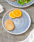 Tribal Blue melamine salad plate 8 inch geometric pattern kids meals