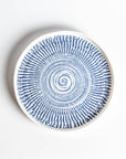 Contemporary appetizer plates blue geometric melamine dishwasher safe