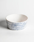 Modern geometric bowls blue white pattern family dinnerware