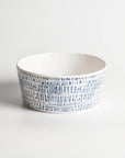 Modern geometric bowls blue white pattern family dinnerware