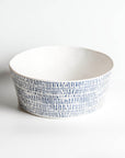 Merritt Designs Tribal Blue 9.5 inch x 3.75 inch Melamine Serving Bowl 3/4 View