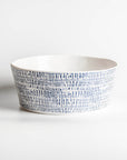 Merritt Designs Tribal Blue 9.5 inch x 3.75 inch Melamine Serving Bowl Front View