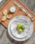 Merritt Designs White Marble 8.5 inch melamine salad plate is great for serving snacks too
