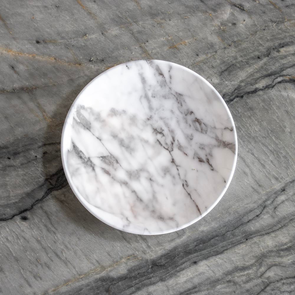 Merritt Designs White Marble 8.5 inch melamine salad plate Italian styling at it's best