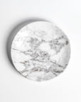 Merritt Designs White Marble 8.5 inch melamine salad plate top view