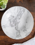 Merritt Designs White Marble 11 inch Round Melamine Dinner Plate is a nice size for everyday use.