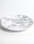 Merritt Designs White Marble 11 inch Round Melamine Dinner Plate 3/4 View