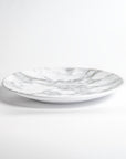 Merritt Designs White Marble 11 inch Round Melamine Dinner Plate Side View