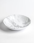 Merritt Designs White Marble Melamine 8 inch Round Salad Bowl 3/4 View