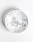 Merritt Designs White Marble Melamine 8 inch Round Salad Bowl Top View