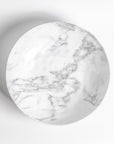 Merritt Designs White Marble 12 inch Round Melamine Serving Bowl Top View