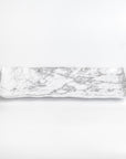 Merritt Designs White Marble 15.25 inch Rectangle Melamine Appetizer Tray 3/4 View