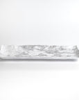 Merritt Designs White Marble 15.25 inch Rectangle Melamine Appetizer Tray Side View