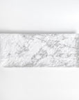 Merritt Designs White Marble 15.25 inch Rectangle Melamine Appetizer Tray Top View