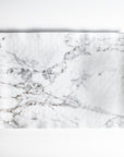 Merritt Designs White Marble 16 inch Rectangular Melamine Serving Tray Top View