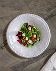 Merritt Designs White Rope 8 inch Melamine Salad Plate with a fancy salad