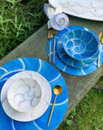 Shoreline Blue Nautilius Melamine Tableware Collection by Carole Shiber and Merritt Designs