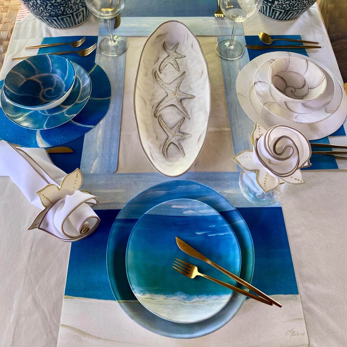 Shoreline Melamine Tableware Collection by Carole Shiber and Merritt Designs