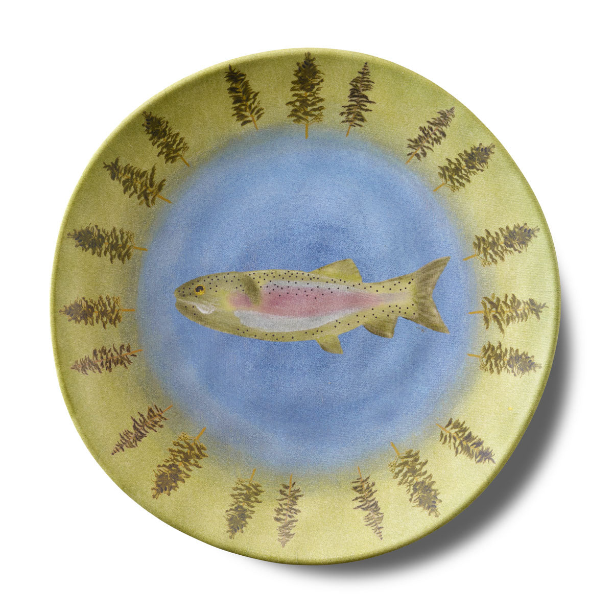 Merritt Designs Lakeside Trout & Trees 11 inch Melamine Dinner Plate