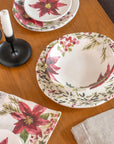 Poinsettia Christmas Holiday Melamine Dinnerware Collection by Merritt Designs
