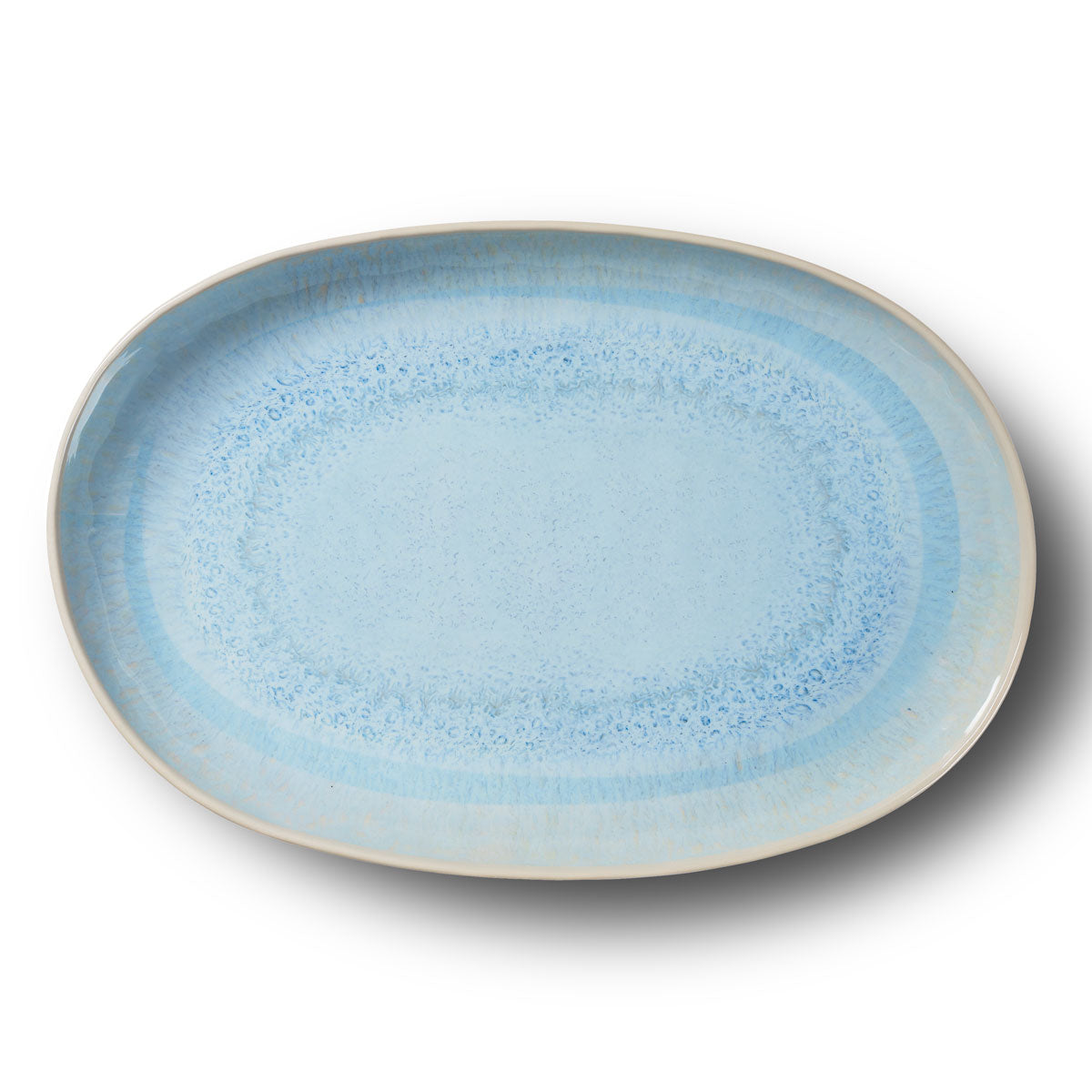 Merritt Designs Reactive Glaze 17.25 inch X 11.5 inch Blue Melamine Oval Serving Tray