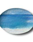 Merritt Designs Shoreline 16 inch x 12 inch Beach Oval Melamine Serving Tray