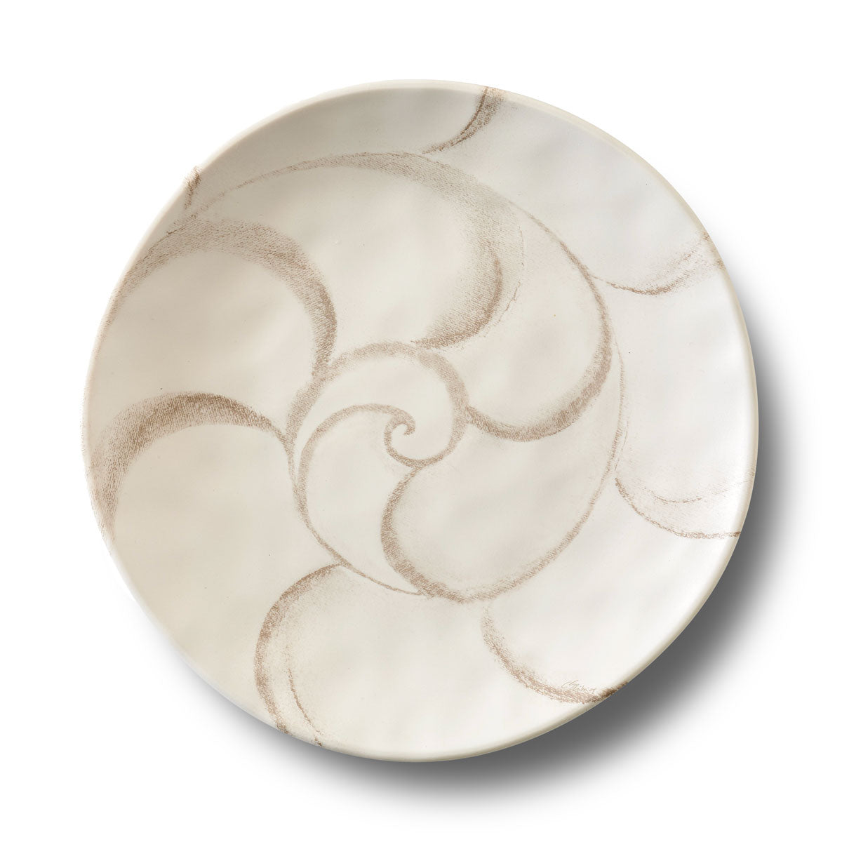 Merritt Designs Shoreline 8.5 inch Sand Nautilus Melamine Salad Plate