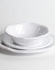 Merritt Designs White Rope Melamine Dinnerware Collection stacked