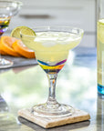 BPA-Free Merritt Designs Teardrop Rainbow 11oz Acrylic Margarita Glass with Margarita pitcher