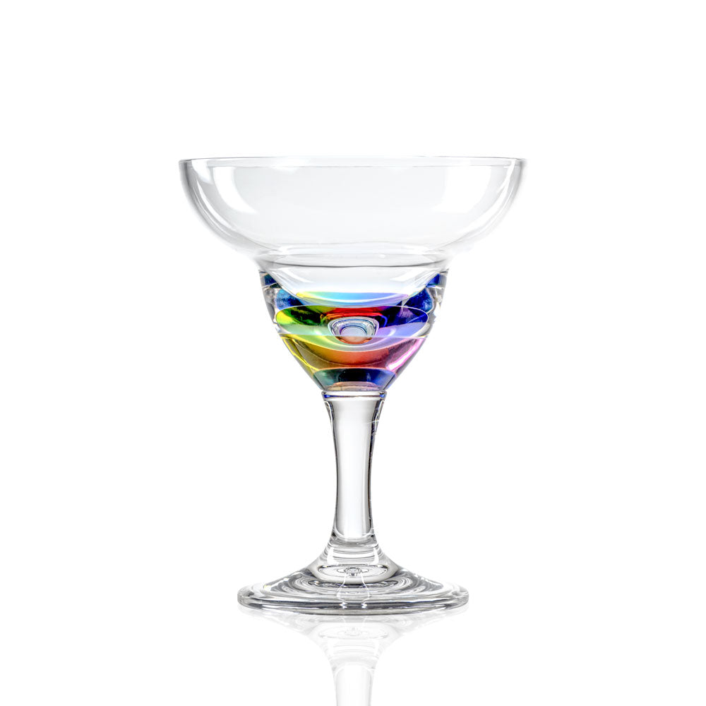 BPA-Free Merritt Designs Teardrop Rainbow 11oz Acrylic Margarita Glass
