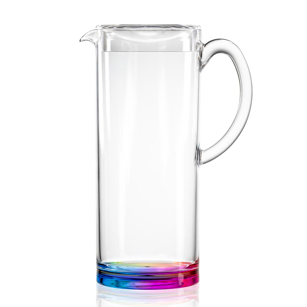Designer Rainbow Diamond Acrylic Pitcher 2.5 Quarts Crystal Clear BPA Free  - FurniHQ