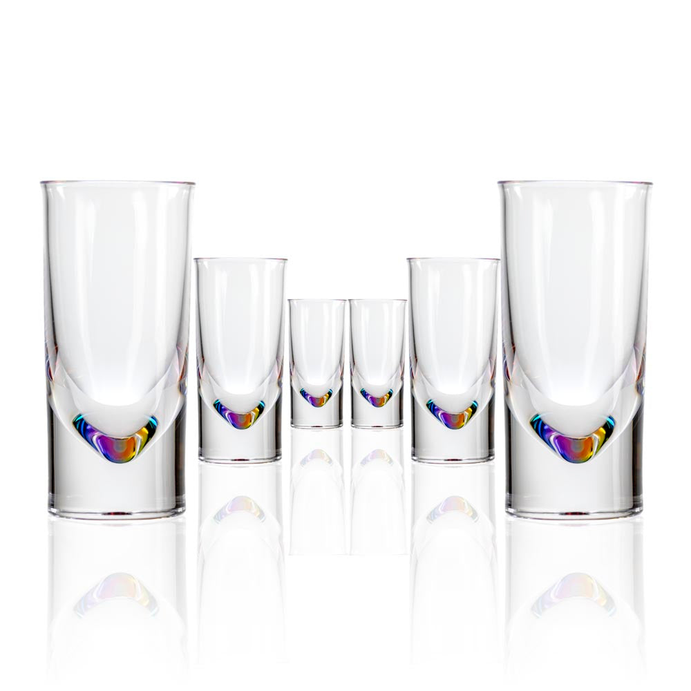 Merritt Designs Teardrop Rainbow 5oz Acrylic Tumbler set of 6