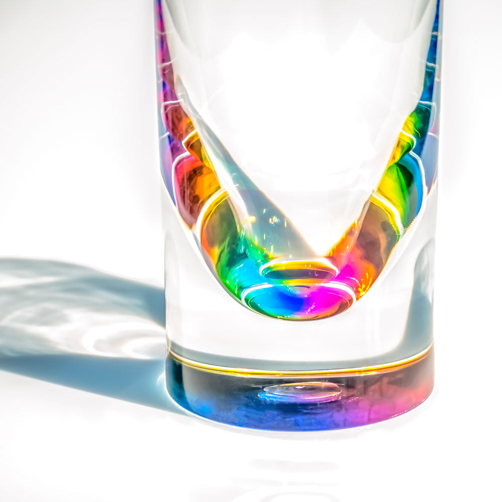 Merritt Designs Teardrop Rainbow 5oz Acrylic Tumbler detailed view of rainbow coloring