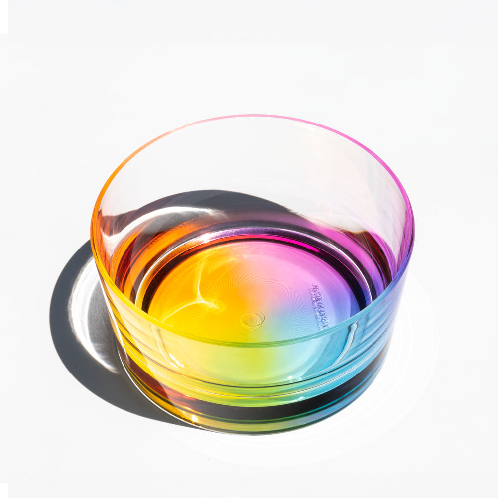 Merritt Designs Teardrop Rainbow 6" Acrylic Salad Bowl vibrant rainbow coloring