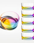 Merritt Designs Teardrop Rainbow 6" Acrylic Salad Bowl set of 6