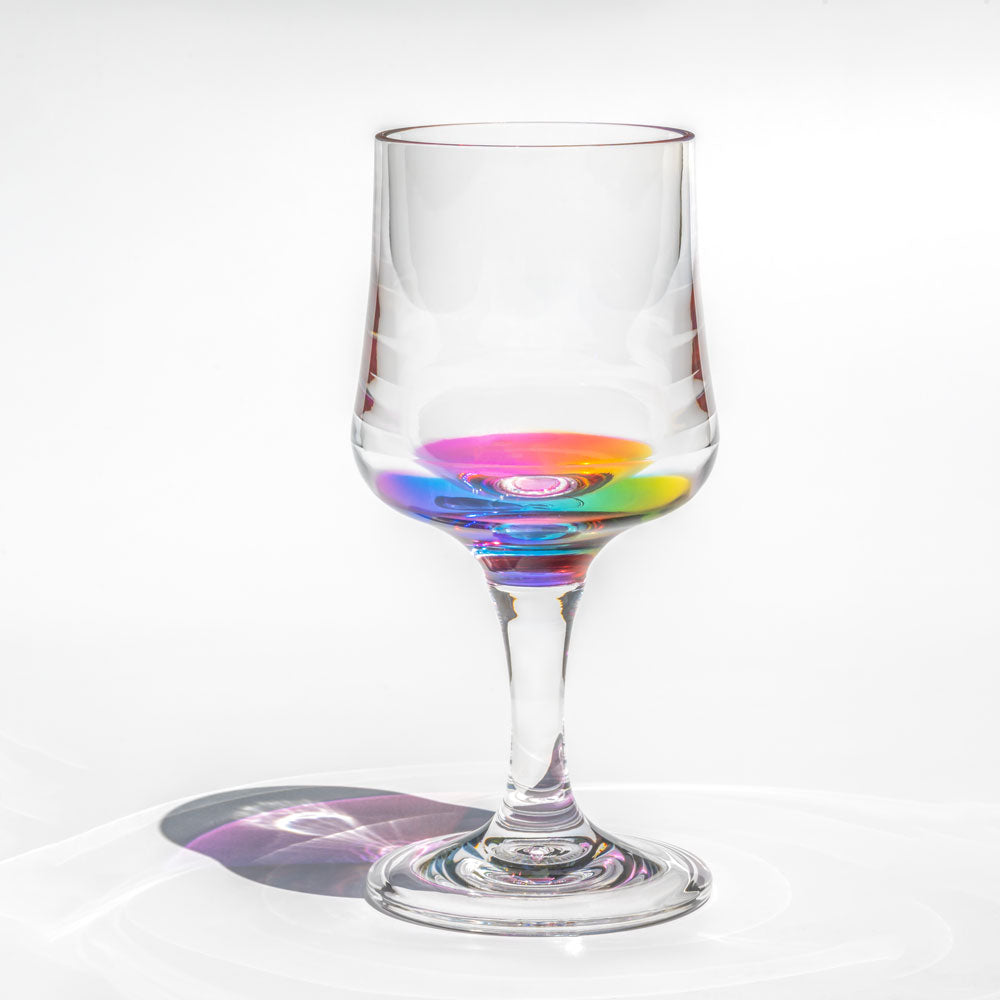 Merritt Designs Teardrop Rainbow 8oz Acrylic Wine Drinkware Wineware vibrant rainbow colors