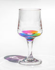 Merritt Designs Teardrop Rainbow 8oz Acrylic Wine Drinkware Wineware vibrant rainbow colors
