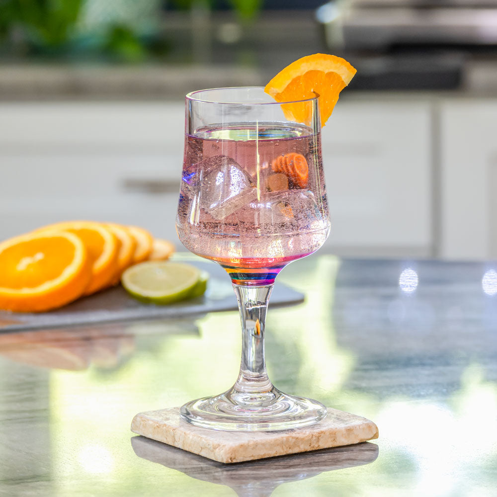 Merritt Designs Teardrop Rainbow 8oz Acrylic Wine Drinkware Wineware with sparkling drinks