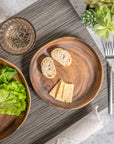 Merritt Designs Sequoia Wood 8-inch Salad Plate with dinner plate and silverware
