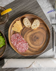 Merritt Designs Sequoia Wood 9.5-inch Dinner Plate with salad plate and table setting