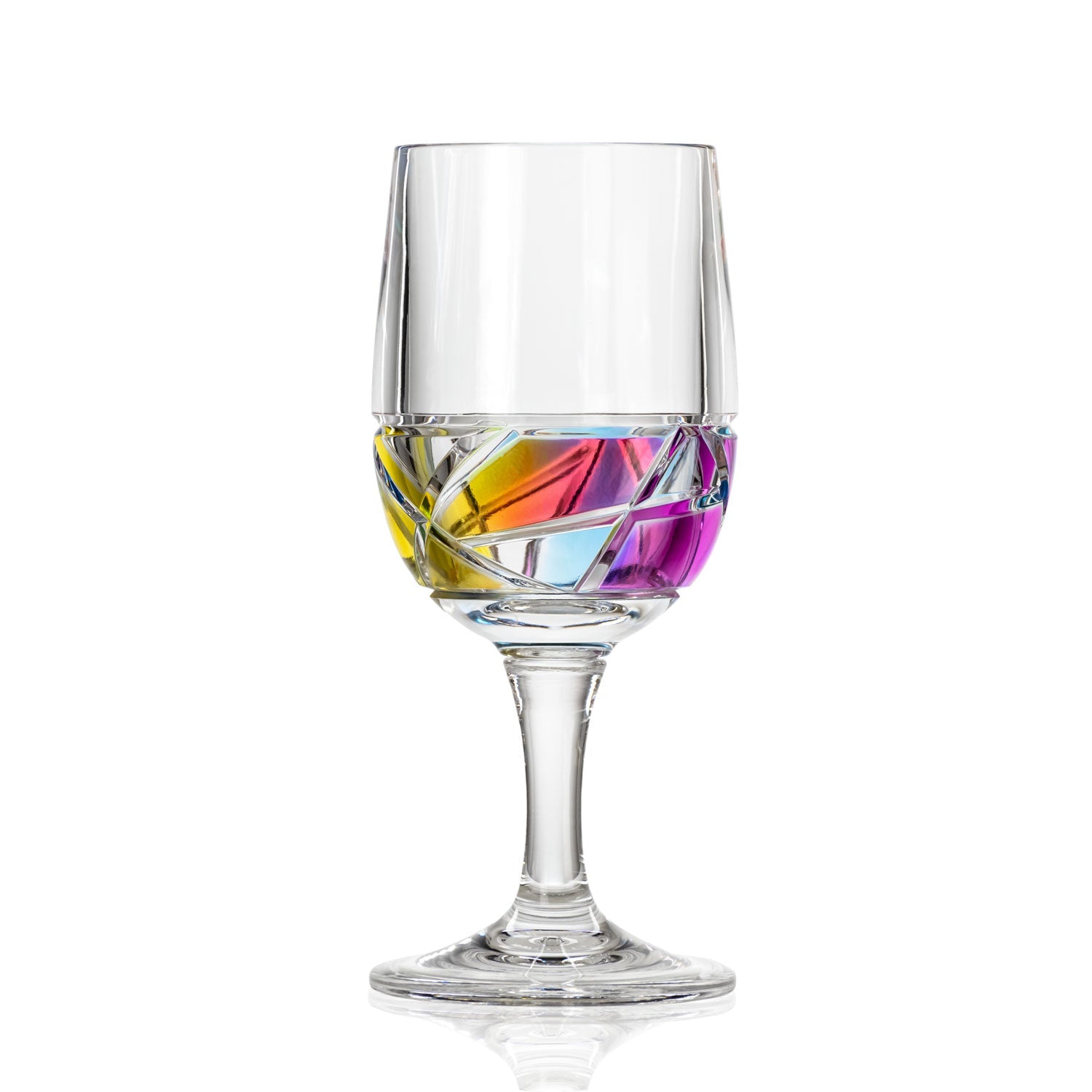 Rainbow Slanted Wine Glasses