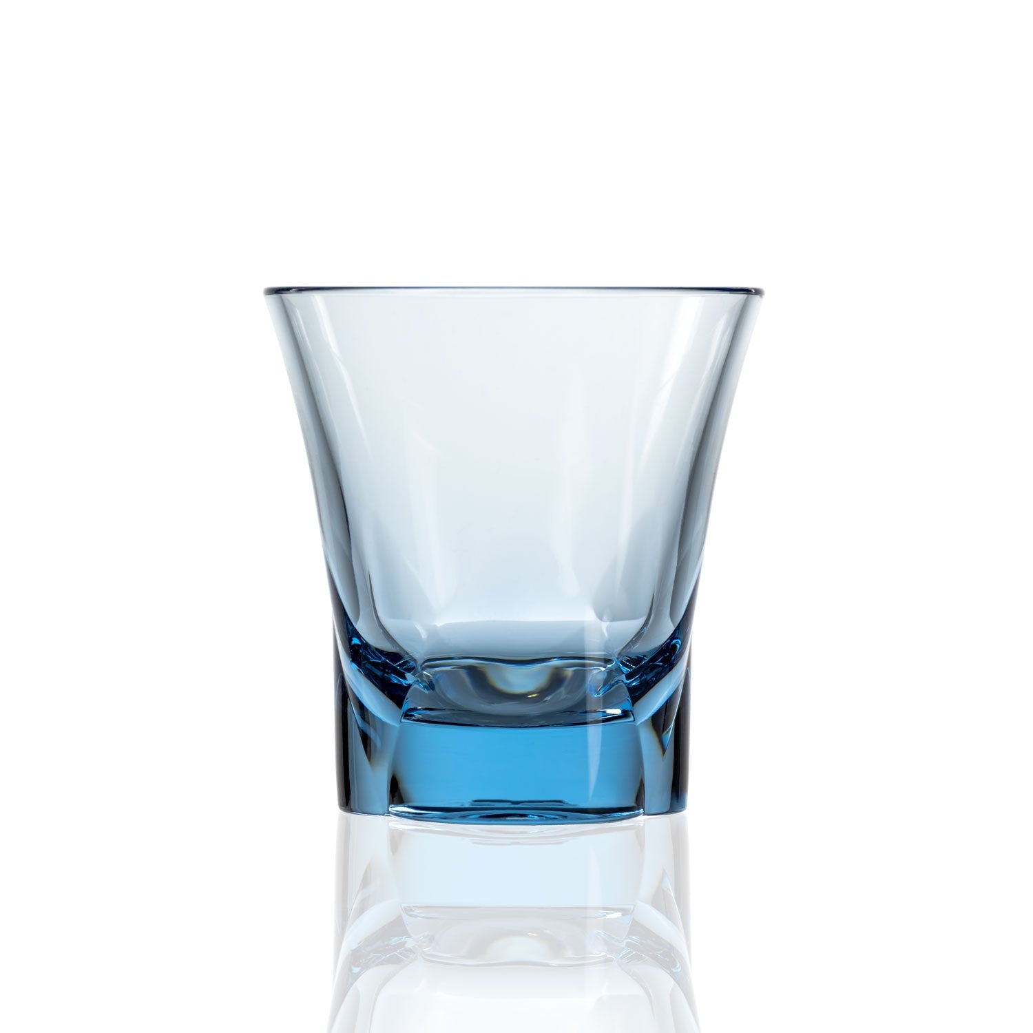 10-ounce blue acrylic tumbler in the Fiori collection by Merritt Designs. Front view on white background