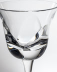 10-ounce clear acrylic wine glass in the Fiori collection by Merritt Designs. Detailed view on white background
