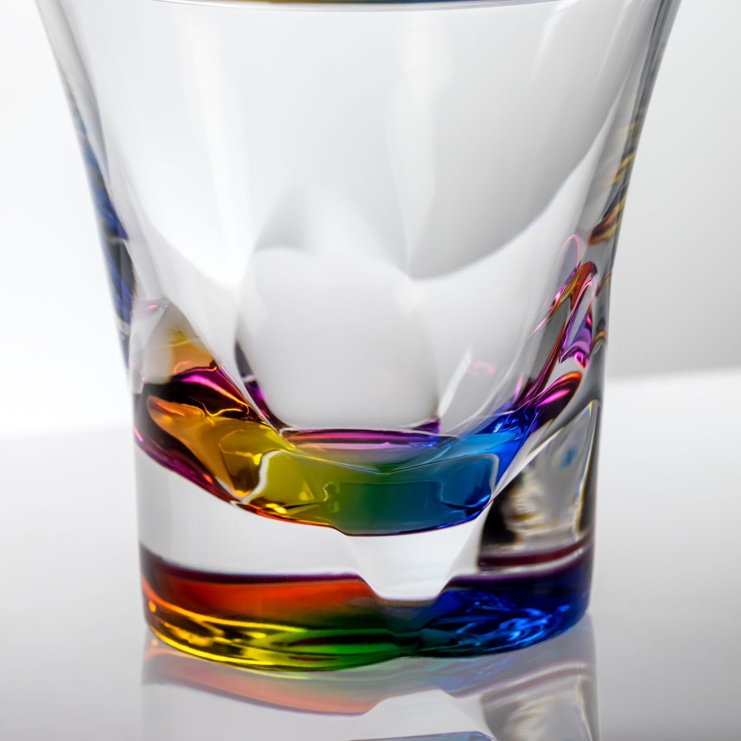 10-ounce rainbow acrylic tumbler in the Fiori collection by Merritt Designs. Detailed view on white background