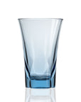 16-ounce blue acrylic tumbler in the Fiori collection by Merritt Designs. Front view on white background
