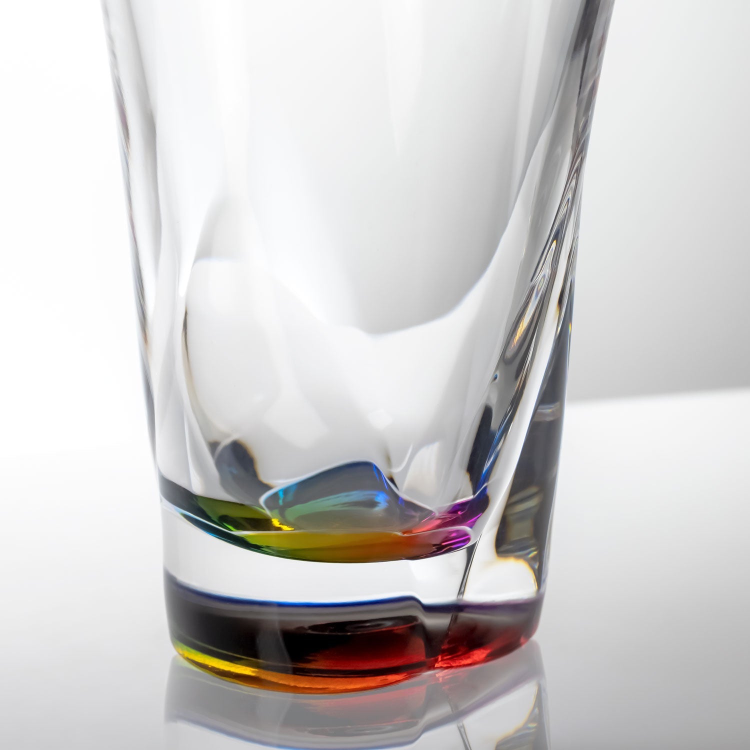 16-ounce rainbow acrylic tumbler in the Fiori collection by Merritt Designs. Detailed view on white background