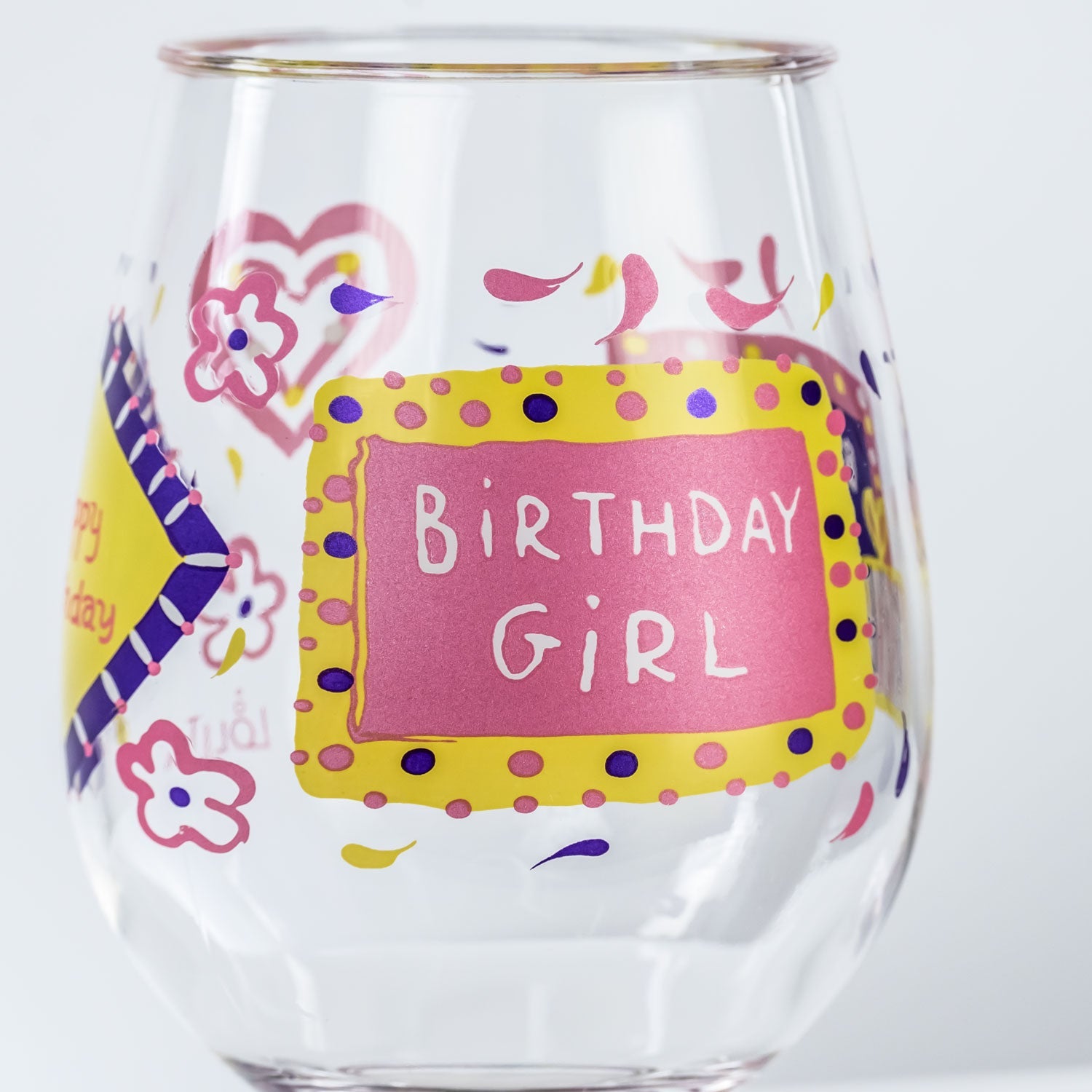 Lolita Birthday Girl Party to go 15oz Acrylic Stemless Wine Glass